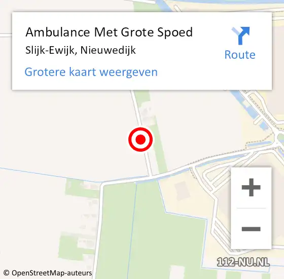 Locatie op kaart van de 112 melding: Ambulance Met Grote Spoed Naar Slijk-Ewijk, Nieuwedijk op 9 mei 2015 12:26