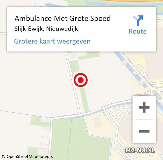 Locatie op kaart van de 112 melding: Ambulance Met Grote Spoed Naar Slijk-Ewijk, Nieuwedijk op 9 mei 2015 12:30