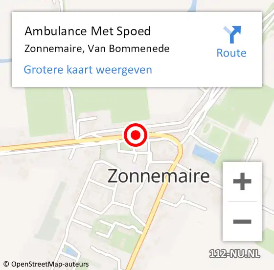 Locatie op kaart van de 112 melding: Ambulance Met Spoed Naar Zonnemaire, Bommenede op 9 mei 2015 13:30