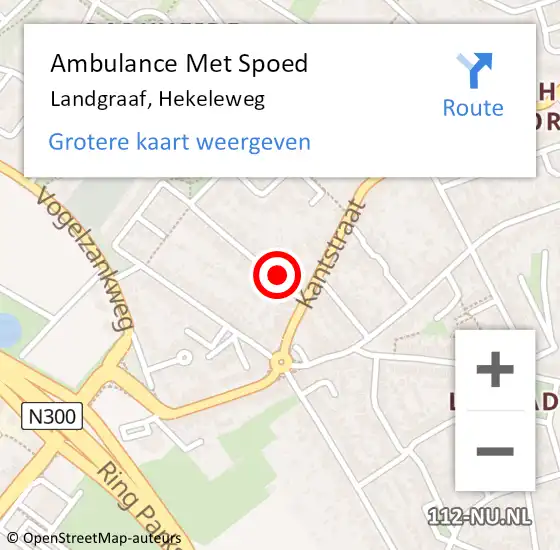 Locatie op kaart van de 112 melding: Ambulance Met Spoed Naar Landgraaf, Hekeleweg op 9 mei 2015 13:50