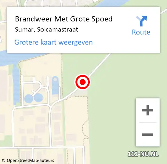 Locatie op kaart van de 112 melding: Brandweer Met Grote Spoed Naar Sumar, Solcamastraat op 9 mei 2015 14:33