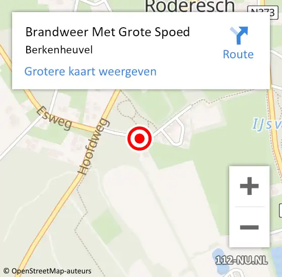 Locatie op kaart van de 112 melding: Brandweer Met Grote Spoed Naar Berkenheuvel op 9 mei 2015 15:50