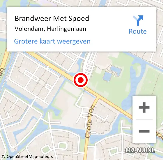 Locatie op kaart van de 112 melding: Brandweer Met Spoed Naar Volendam, Harlingenlaan op 9 mei 2015 16:13