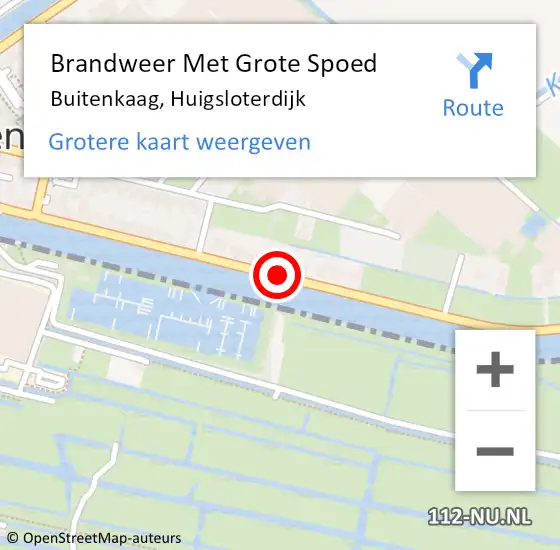 Locatie op kaart van de 112 melding: Brandweer Met Grote Spoed Naar Buitenkaag, Huigsloterdijk op 7 november 2013 10:21