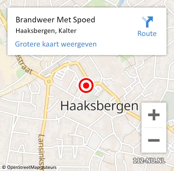 Locatie op kaart van de 112 melding: Brandweer Met Spoed Naar Haaksbergen, Kalter op 9 mei 2015 18:48