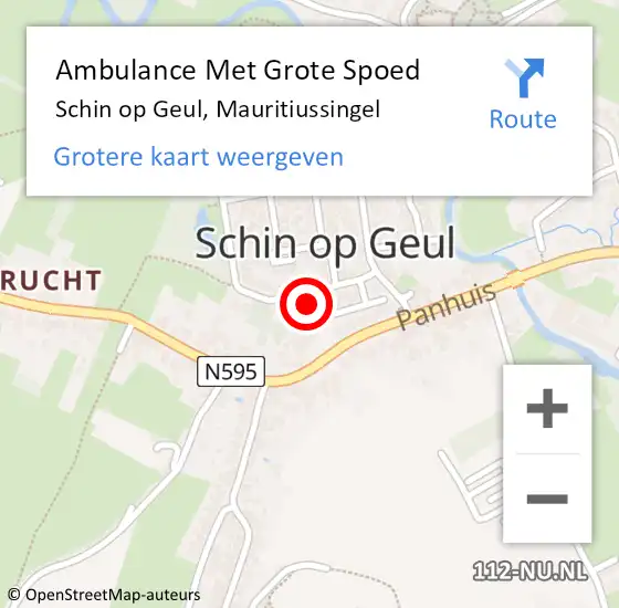 Locatie op kaart van de 112 melding: Ambulance Met Grote Spoed Naar Schin op Geul, Mauritiussingel op 7 november 2013 10:26