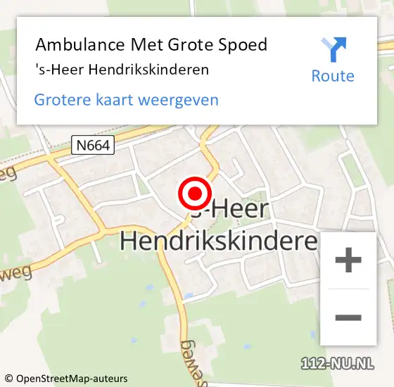 Locatie op kaart van de 112 melding: Ambulance Met Grote Spoed Naar 's-Heer Hendrikskinderen op 7 november 2013 10:27