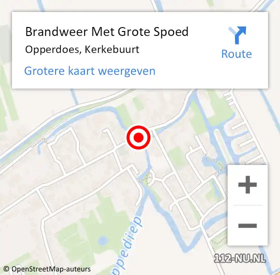 Locatie op kaart van de 112 melding: Brandweer Met Grote Spoed Naar Opperdoes, Kerkebuurt op 9 mei 2015 20:47