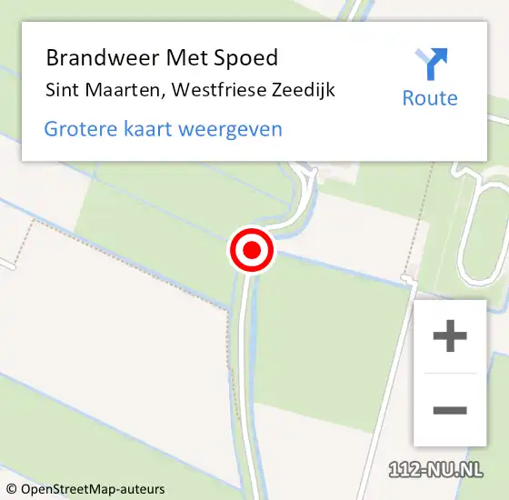 Locatie op kaart van de 112 melding: Brandweer Met Spoed Naar Sint Maarten, Westfriese Zeedijk op 9 mei 2015 21:30