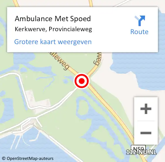 Locatie op kaart van de 112 melding: Ambulance Met Spoed Naar Kerkwerve, Provincialeweg op 10 mei 2015 03:21