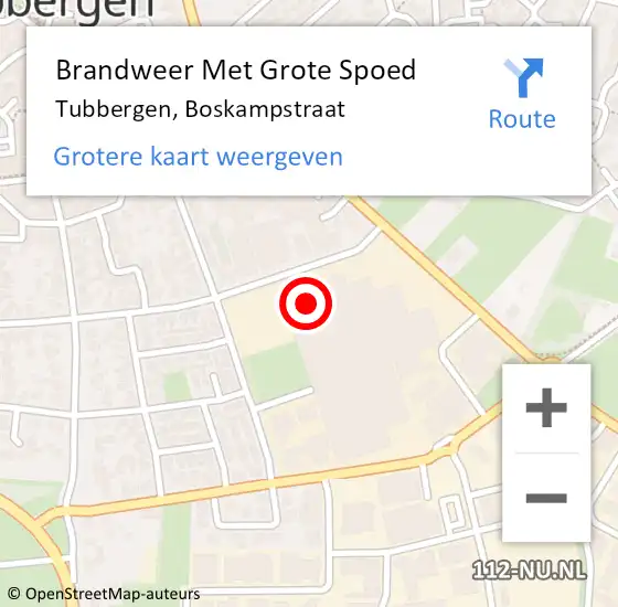 Locatie op kaart van de 112 melding: Brandweer Met Grote Spoed Naar Tubbergen, Boskampstraat op 10 mei 2015 04:08