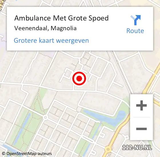 Locatie op kaart van de 112 melding: Ambulance Met Grote Spoed Naar Veenendaal, Magnolia op 10 mei 2015 09:05