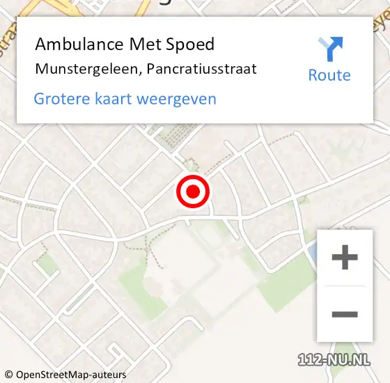 Locatie op kaart van de 112 melding: Ambulance Met Spoed Naar Munstergeleen, Pancratiusstraat op 7 november 2013 11:00