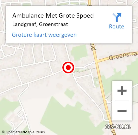 Locatie op kaart van de 112 melding: Ambulance Met Grote Spoed Naar Landgraaf, Groenstraat op 10 mei 2015 11:12