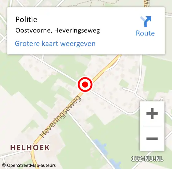 Locatie op kaart van de 112 melding: Politie Oostvoorne, Heveringseweg op 10 mei 2015 17:04