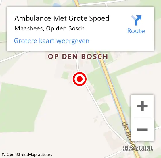 Locatie op kaart van de 112 melding: Ambulance Met Grote Spoed Naar Maashees, Op den Bosch op 10 mei 2015 20:30