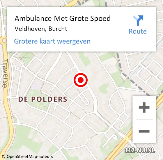 Locatie op kaart van de 112 melding: Ambulance Met Grote Spoed Naar Veldhoven, Burcht op 10 mei 2015 21:22