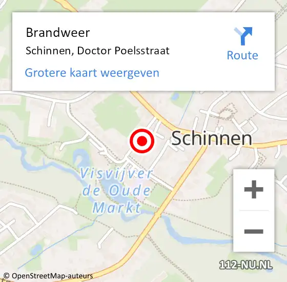 Locatie op kaart van de 112 melding: Brandweer Schinnen, Doctor Poelsstraat op 10 mei 2015 22:34