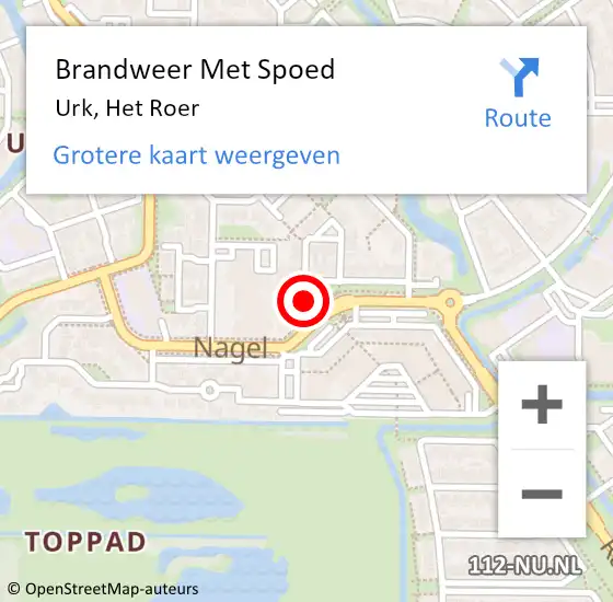 Locatie op kaart van de 112 melding: Brandweer Met Spoed Naar Urk, Het Roer op 12 september 2013 07:33