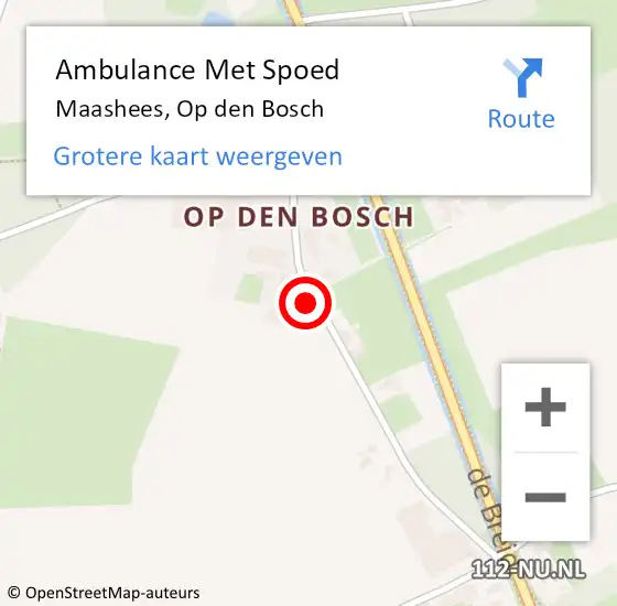 Locatie op kaart van de 112 melding: Ambulance Met Spoed Naar Maashees, Op den Bosch op 11 mei 2015 12:21