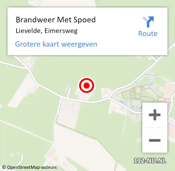 Locatie op kaart van de 112 melding: Brandweer Met Spoed Naar Lievelde, Eimersweg op 12 september 2013 07:37