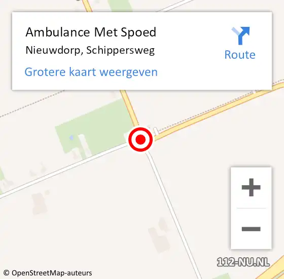 Locatie op kaart van de 112 melding: Ambulance Met Spoed Naar Nieuwdorp, Schippersweg op 11 mei 2015 14:13