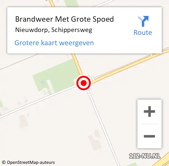 Locatie op kaart van de 112 melding: Brandweer Met Grote Spoed Naar Nieuwdorp, Schippersweg op 11 mei 2015 14:21