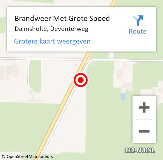 Locatie op kaart van de 112 melding: Brandweer Met Grote Spoed Naar Dalmsholte, Deventerweg op 11 mei 2015 15:42