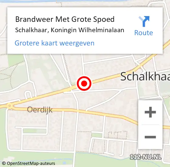 Locatie op kaart van de 112 melding: Brandweer Met Grote Spoed Naar Schalkhaar, Koningin Wilhelminalaan op 11 mei 2015 15:57