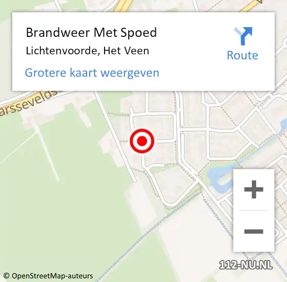 Locatie op kaart van de 112 melding: Brandweer Met Spoed Naar Lichtenvoorde, Het Veen op 11 mei 2015 16:03