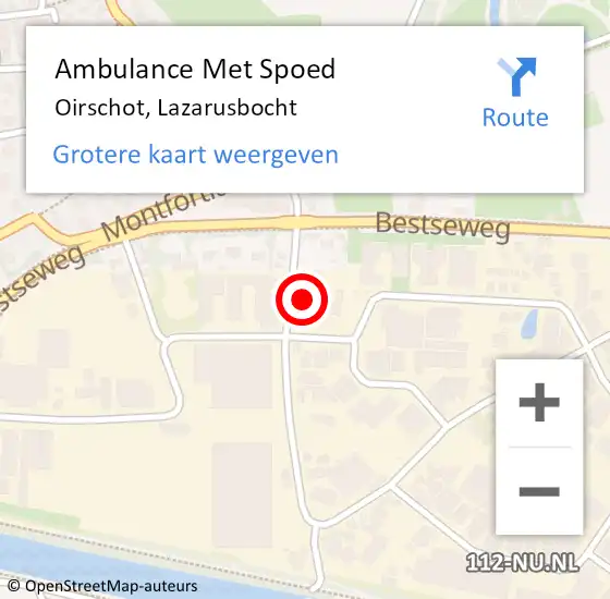 Locatie op kaart van de 112 melding: Ambulance Met Spoed Naar Oirschot, Lazarusbocht op 11 mei 2015 16:36