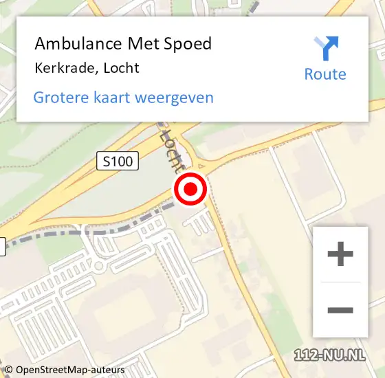 Locatie op kaart van de 112 melding: Ambulance Met Spoed Naar Kerkrade, Locht op 11 mei 2015 17:02