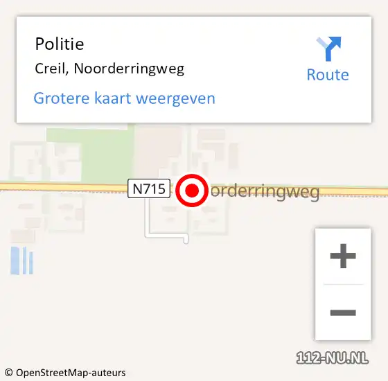 Locatie op kaart van de 112 melding: Politie Creil, Noorderringweg op 11 mei 2015 17:31