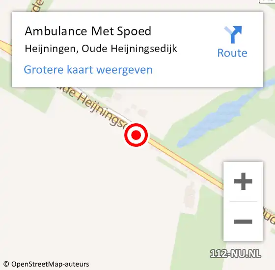 Locatie op kaart van de 112 melding: Ambulance Met Spoed Naar Heijningen, Oude Heijningsedijk op 11 mei 2015 17:51