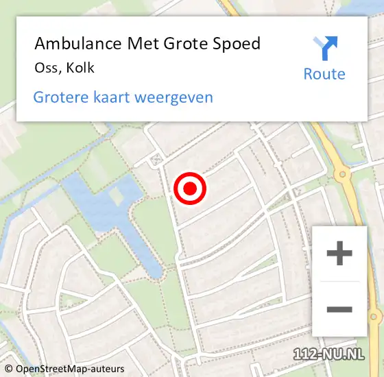 Locatie op kaart van de 112 melding: Ambulance Met Grote Spoed Naar Oss, Kolk op 11 mei 2015 18:04