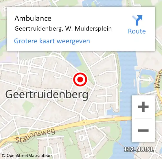 Locatie op kaart van de 112 melding: Ambulance Geertruidenberg, W. Muldersplein op 11 mei 2015 18:34