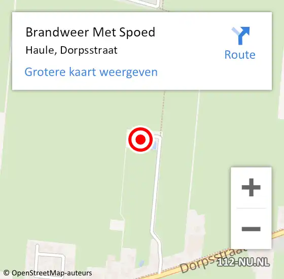 Locatie op kaart van de 112 melding: Brandweer Met Spoed Naar Haule, Dorpsstraat op 11 mei 2015 19:04