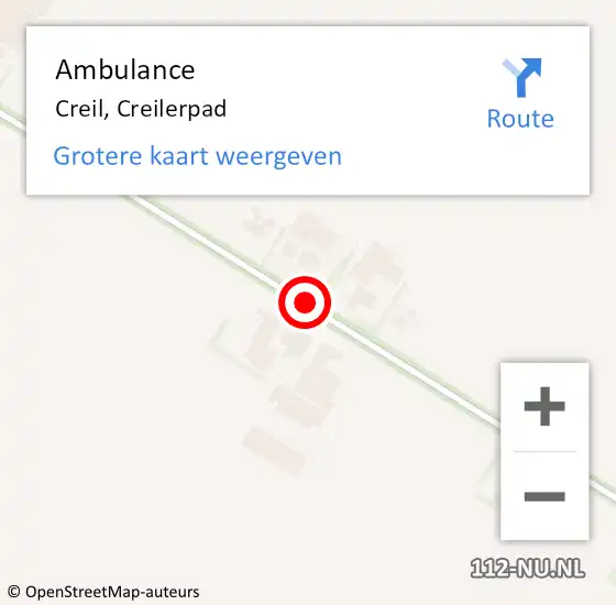 Locatie op kaart van de 112 melding: Ambulance Creil, Creilerpad op 11 mei 2015 19:13