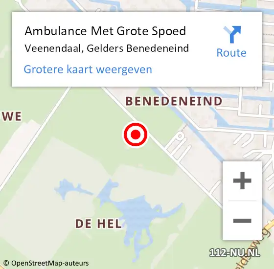 Locatie op kaart van de 112 melding: Ambulance Met Grote Spoed Naar Veenendaal, Gelders Benedeneind op 11 mei 2015 22:11