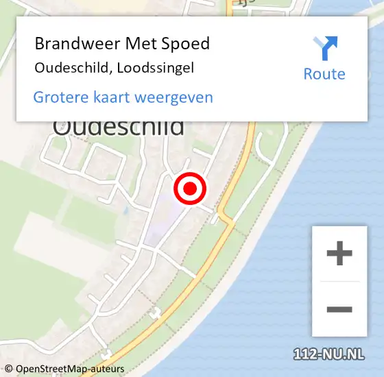 Locatie op kaart van de 112 melding: Brandweer Met Spoed Naar Oudeschild, Loodssingel op 11 mei 2015 22:35