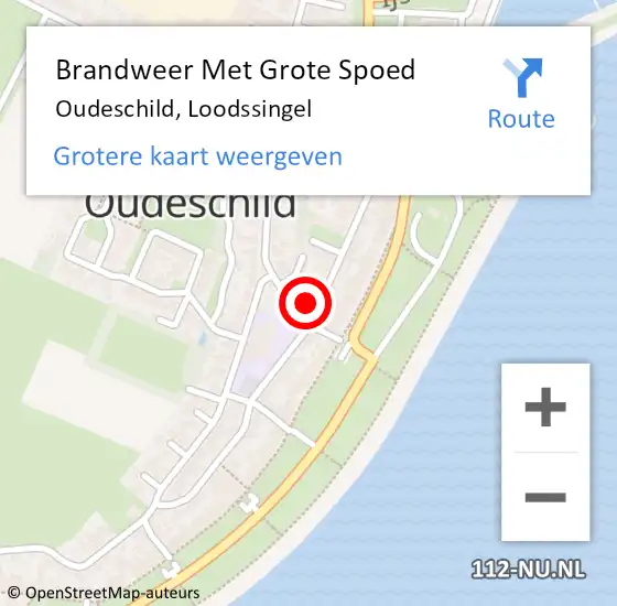 Locatie op kaart van de 112 melding: Brandweer Met Grote Spoed Naar Oudeschild, Loodssingel op 11 mei 2015 22:43