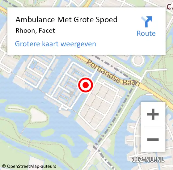 Locatie op kaart van de 112 melding: Ambulance Met Grote Spoed Naar Rhoon, Facet op 12 mei 2015 06:56