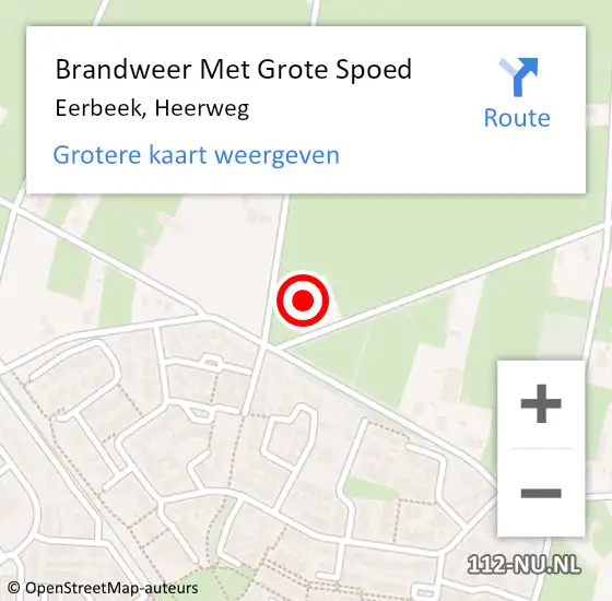 Locatie op kaart van de 112 melding: Brandweer Met Grote Spoed Naar Eerbeek, Heerweg op 12 mei 2015 09:33