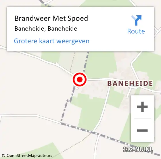 Locatie op kaart van de 112 melding: Brandweer Met Spoed Naar Baneheide, Baneheide op 12 mei 2015 09:38