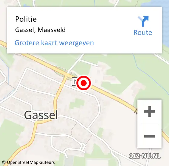 Locatie op kaart van de 112 melding: Politie Gassel, Maasveld op 7 november 2013 14:11