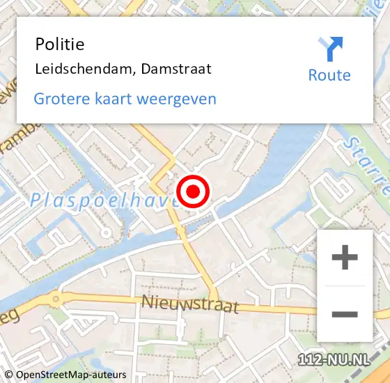 Locatie op kaart van de 112 melding: Politie Leidschendam, Damstraat op 7 november 2013 14:24