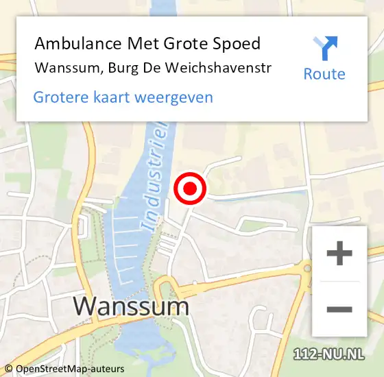 Locatie op kaart van de 112 melding: Ambulance Met Grote Spoed Naar Wanssum, Burg De Weichshavenstr op 7 november 2013 14:31