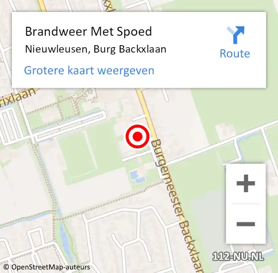 Locatie op kaart van de 112 melding: Brandweer Met Spoed Naar Nieuwleusen, Burg Backxlaan op 12 mei 2015 14:53