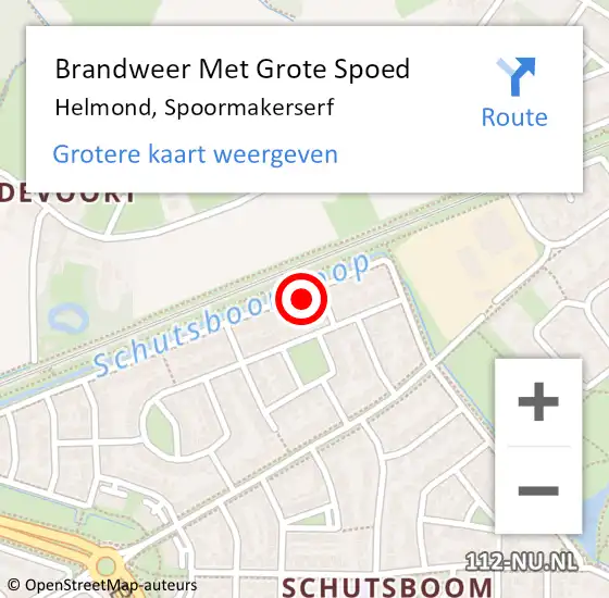 Locatie op kaart van de 112 melding: Brandweer Met Grote Spoed Naar Helmond, Spoormakerserf op 12 mei 2015 16:48