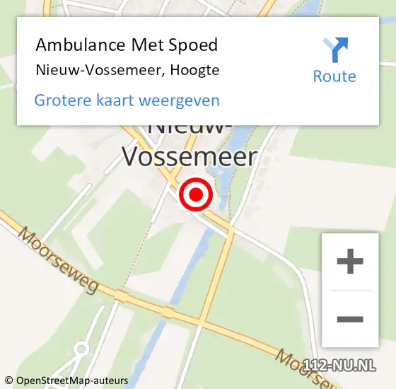 Locatie op kaart van de 112 melding: Ambulance Met Spoed Naar Nieuw-Vossemeer, Hoogte op 12 mei 2015 16:56